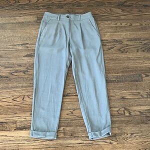 LOFT Outlet Pleated Tapered Leg Trousers, Green-Grey